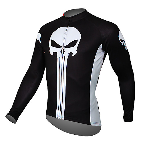 

ILPALADINO Men's Long Sleeve Cycling Jersey Winter Black Yellow Red Skull Bike Jersey Top Mountain Bike MTB Road Bike Cycling Breathable Quick Dry Ultraviolet Resistant Sports Clothing Apparel
