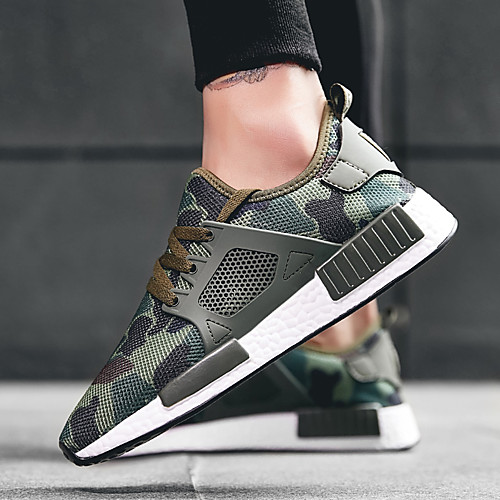 

Men's Trainers Athletic Shoes Sporty Casual Daily Outdoor Running Shoes Fitness & Cross Training Shoes Mesh PU Breathable Wear Proof Black Green Fall Summer