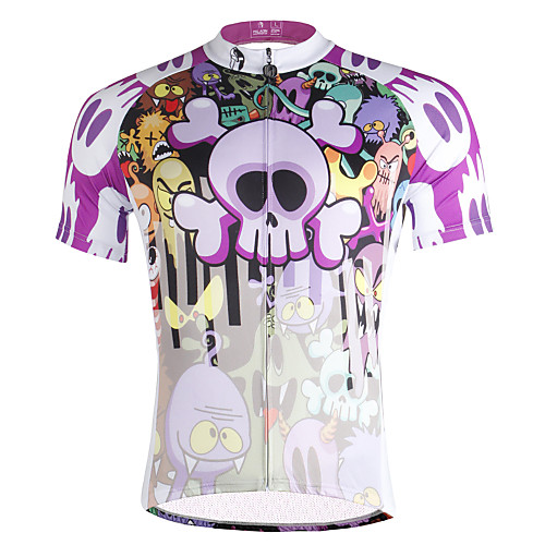 

ILPALADINO Men's Short Sleeve Cycling Jersey Purple Bike Jersey Top Mountain Bike MTB Road Bike Cycling Breathable Quick Dry Ultraviolet Resistant Sports Clothing Apparel / Stretchy / Back Pocket