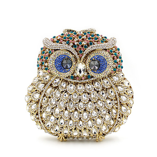

Women's Crystals / Hollow-out Alloy Clutch Animal Black / Gold / Navy Blue / Fall & Winter