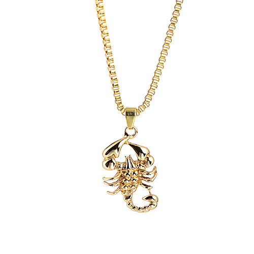 

Men's Pendant Necklace Statement Necklace Classic Stylish Zodiac Scorpion Rock Hyperbole Hip-Hop Satanic Alloy Gold 66 cm Necklace Jewelry 1pc For Carnival Street