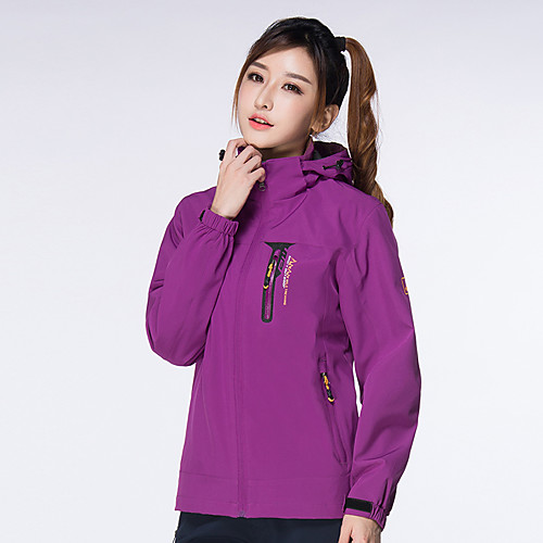 

Men's Women's Hoodie Jacket Hiking Jacket Outdoor Autumn / Fall Spring Windproof Breathable Rain Waterproof Quick Dry Jacket Top Fleece Softshell Single Slider Camping / Hiking Ski / Snowboard