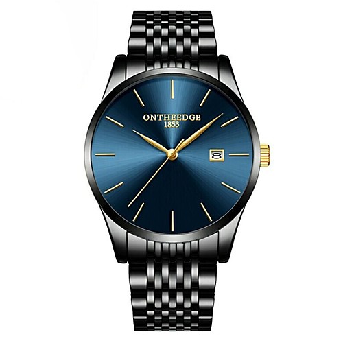 

ontheedge Men's Dress Watch Wrist Watch Japanese Japanese Quartz Stainless Steel Black 30 m Water Resistant / Waterproof Calendar / date / day Casual Watch Analog Classic Casual Fashion Simple watch