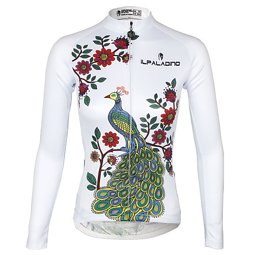 

ILPALADINO Women's Long Sleeve Cycling Jersey Winter Fleece Purple Yellow Red Peacock Plus Size Bike Jersey Top Mountain Bike MTB Road Bike Cycling Breathable Quick Dry Ultraviolet Resistant Sports