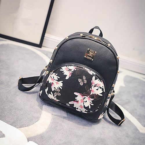 

PU Pattern / Print Commuter Backpack Daily White / Black
