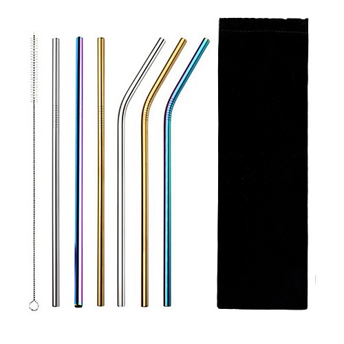 

Reusable Drinking Straw High Quality Stainless Steel Metal Straw Cleaner Brush for Mugs