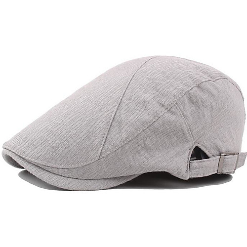 

Men's Basic Polyester Beret Hat-Solid Colored Black Gray