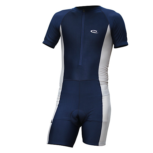 

Men's Short Sleeve Cycling Jersey with Shorts Blue Navy Solid Color Bike Shorts Jersey Clothing Suit Breathable 3D Pad Moisture Wicking Quick Dry Sports Spandex Lycra Solid Color Mountain Bike MTB