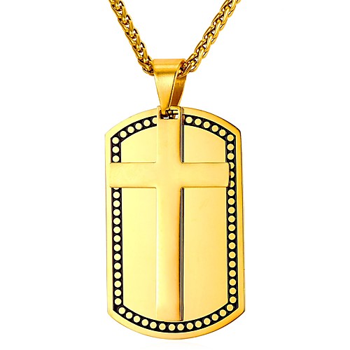 

Men's Pendant Necklace Classic Cross Classic Stainless Steel Gold Silver 55 cm Necklace Jewelry 1pc For Gift Daily