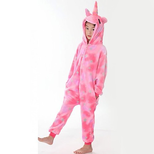 

Kid's Kigurumi Pajamas Flying Horse Onesie Pajamas Flannel Fabric Pink Cosplay For Boys and Girls Animal Sleepwear Cartoon Festival / Holiday Costumes