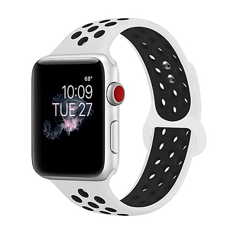 

Silica Gel Watch Band Strap for Apple Watch Series 4/3/2/1 Black / White 23cm / 9 Inches 2.1cm / 0.83 Inches