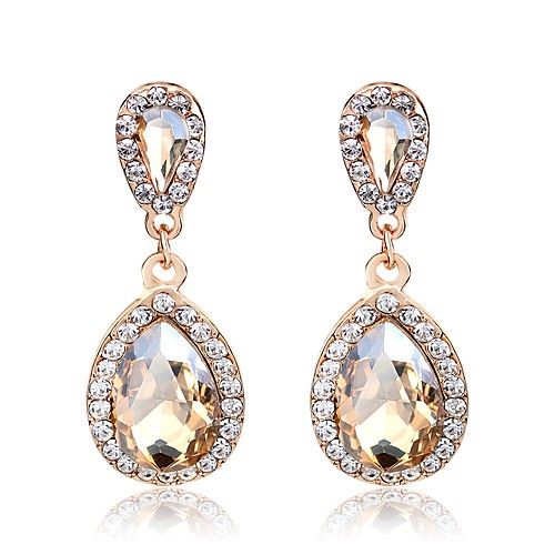 

Women's Drop Earrings Hanging Earrings 3D Pear Ladies Simple Fashion Classic Blinging Gold Plated Earrings Jewelry Champagne For Street Daily 1 Pair