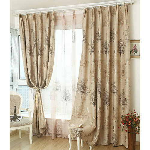 

Country Blackout Curtains Drapes Two Panels Curtain / Printed & Jacquard / Bedroom