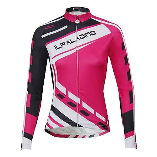 

ILPALADINO Women's Long Sleeve Cycling Jersey Winter Fleece Elastane Fuchsia Bike Jersey Top Mountain Bike MTB Road Bike Cycling Thermal / Warm Fleece Lining Ultraviolet Resistant Sports Clothing