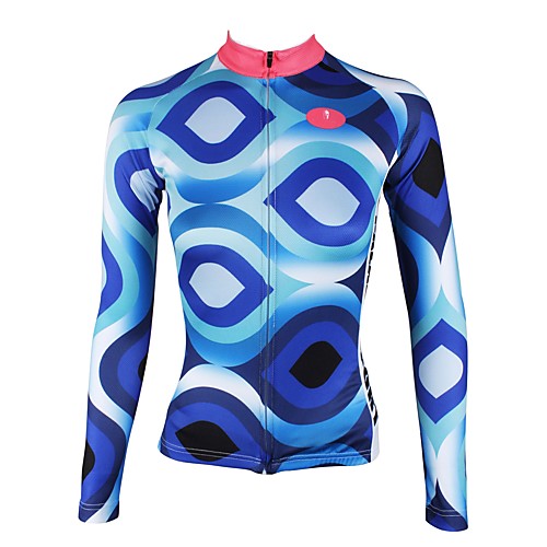 

ILPALADINO Women's Long Sleeve Cycling Jersey Winter Fleece Elastane Blue Bike Jersey Top Mountain Bike MTB Road Bike Cycling Thermal Warm Fleece Lining Sports Clothing Apparel