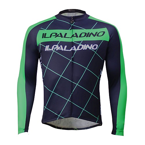 

ILPALADINO Men's Long Sleeve Cycling Jersey Winter Fleece Elastane Green Bike Jersey Top Mountain Bike MTB Road Bike Cycling Thermal / Warm Fleece Lining Ultraviolet Resistant Sports Clothing Apparel