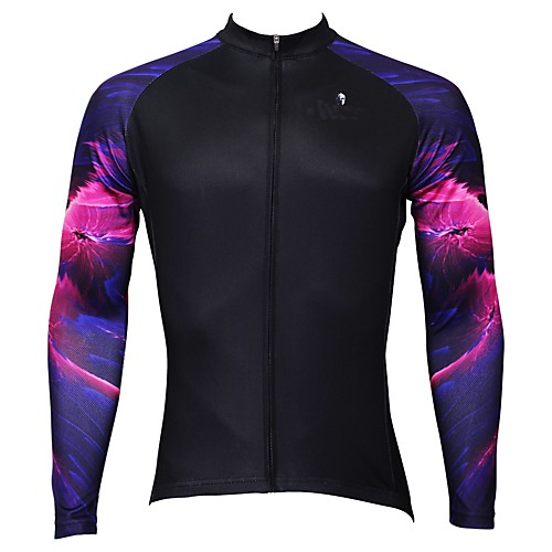 

ILPALADINO Men's Long Sleeve Cycling Jersey Winter Fleece Elastane Black Bike Jersey Top Mountain Bike MTB Road Bike Cycling Thermal / Warm Fleece Lining Ultraviolet Resistant Sports Clothing Apparel