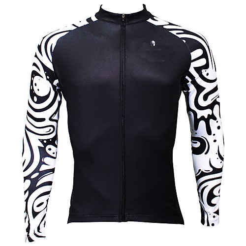 

ILPALADINO Men's Long Sleeve Cycling Jersey Winter Fleece Elastane Black Bike Jersey Top Mountain Bike MTB Road Bike Cycling Thermal / Warm Fleece Lining Ultraviolet Resistant Sports Clothing Apparel