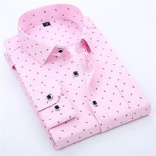 

Men's Shirt Graphic Plus Size Long Sleeve Wedding Tops Basic White Blushing Pink Navy Blue