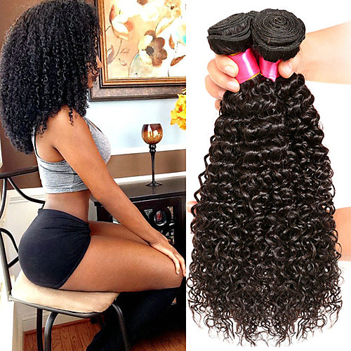 

4 Bundles Brazilian Hair Curly Human Hair 200 g Natural Color Hair Weaves / Hair Bulk Bundle Hair One Pack Solution 8-28 inch Natural Natural Color Human Hair Weaves Extender Silky Best Quality Human