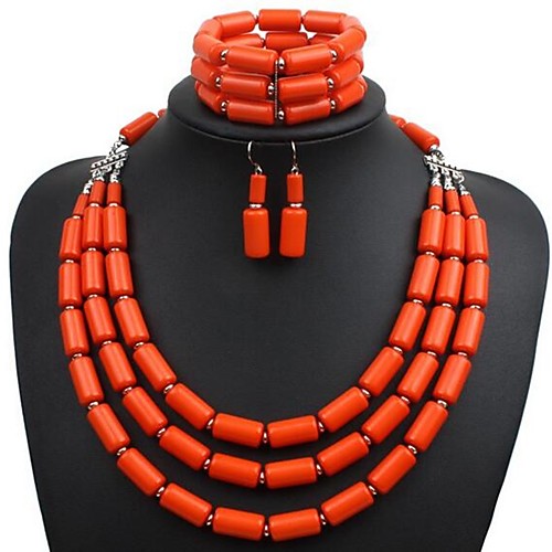 

Women's Drop Earrings Necklace Bracelet Layered Ladies Stylish Simple Resin Earrings Jewelry Orange / Green / Dark Blue For Daily 1 set