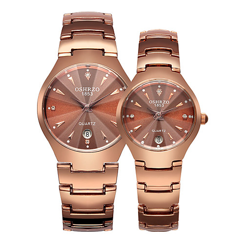 

Couple's Wrist Watch Quartz Matching His And Her Black / Rose Gold 30 m Calendar / date / day Casual Watch Analog Luxury Elegant - Black Rose Gold
