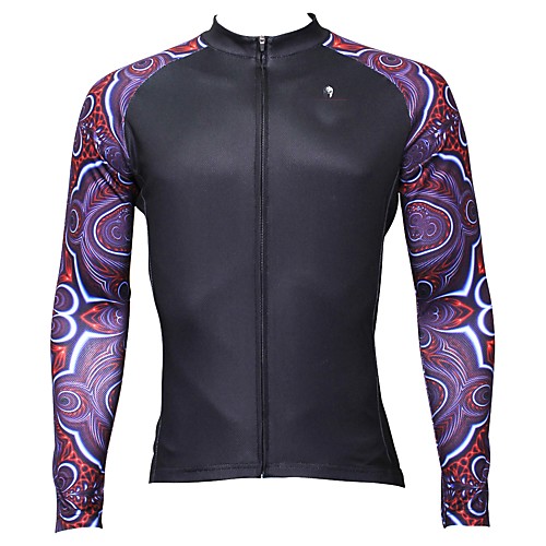 

ILPALADINO Men's Long Sleeve Cycling Jersey Winter Fleece Elastane Black Bike Jersey Top Mountain Bike MTB Road Bike Cycling Thermal / Warm Fleece Lining Ultraviolet Resistant Sports Clothing Apparel