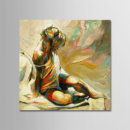 

Oil Painting Hand Painted - Abstract People Modern Stretched Canvas