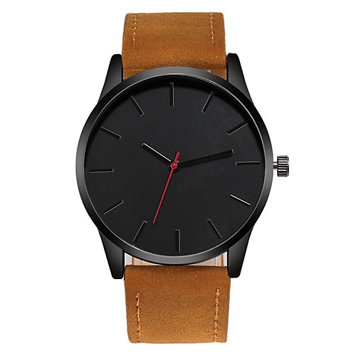 

Men's Wrist Watch Quartz Leather Black / Brown Chronograph Creative Casual Watch Analog Fashion Minimalist Simple watch - Brown Brown black Black / White One Year Battery Life / Large Dial