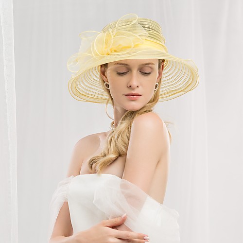 

Polyester / Organza Kentucky Derby Hat / Hats with Bowknot 1pc Wedding / Party / Evening Headpiece