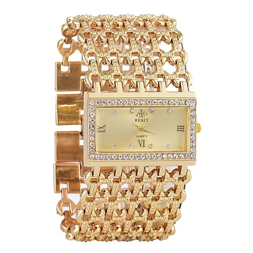 

Women's Bracelet Watch Diamond Watch Gold Watch Quartz Silver / Gold Calendar / date / day Chronograph Hollow Engraving Analog Ladies Luxury Fashion - Gold Silver One Year Battery Life