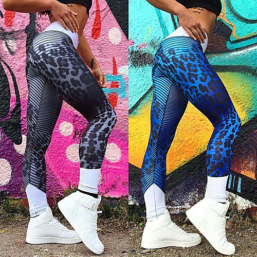 

Women's High Rise Yoga Pants Spot Zumba Running Fitness Tights Leggings Activewear Compression Butt Lift Tummy Control Power Flex High Elasticity Skinny Slim