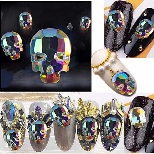 

10 pcs Crystal / Classic / High Transparency Rhinestone Nail Jewelry Rhinestones For Finger Nail Skull Horror nail art Manicure Pedicure Halloween / Party / Evening / Daily Artistic / Guro Lolita