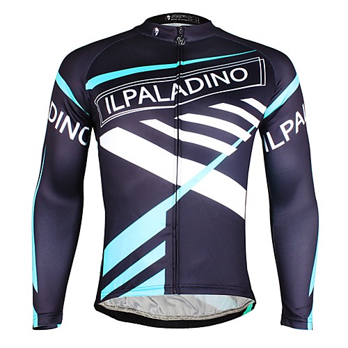

ILPALADINO Men's Long Sleeve Cycling Jersey Winter Fleece Elastane Black Bike Jersey Top Mountain Bike MTB Road Bike Cycling Thermal / Warm Fleece Lining Ultraviolet Resistant Sports Clothing Apparel