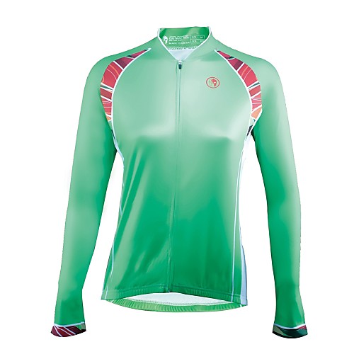 

ILPALADINO Women's Long Sleeve Cycling Jersey Winter Green Bike Jersey Top Mountain Bike MTB Road Bike Cycling Breathable Moisture Wicking Ultraviolet Resistant Sports Clothing Apparel