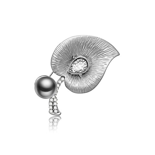 

Women's Freshwater Pearl Brooches Rope Ladies Artistic Simple Elegant Brooch Jewelry Silver For Professional Festival