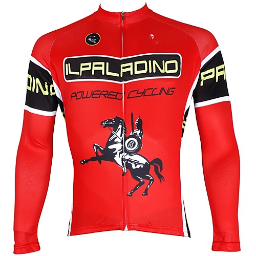

ILPALADINO Men's Long Sleeve Cycling Jersey Winter Fleece Elastane Red Bike Jersey Top Mountain Bike MTB Road Bike Cycling Thermal / Warm Fleece Lining Ultraviolet Resistant Sports Clothing Apparel