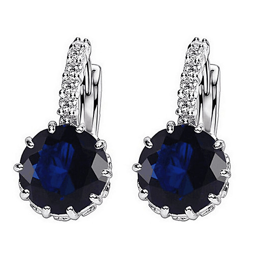 

Women's Multicolor Cubic Zirconia Hoop Earrings Lever Back Earrings Vintage Style Ladies Stylish Elegant Rhinestone Earrings Jewelry Red / Pink / Dark Navy For Wedding Date 1 Pair