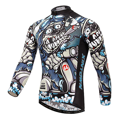 

XINTOWN Men's Long Sleeve Cycling Jersey Winter Elastane White Bike Jersey Top Mountain Bike MTB Road Bike Cycling Breathable Quick Dry Ultraviolet Resistant Sports Clothing Apparel / Limits Bacteria