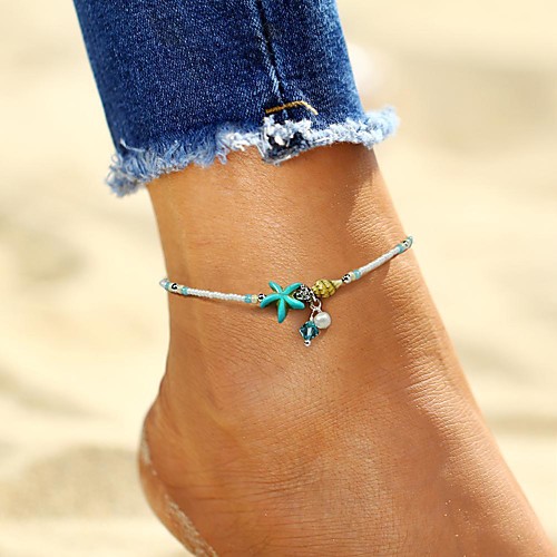 

Women's Ankle Bracelet Beads Romantic Imitation Pearl Anklet Jewelry Light Blue For Street Going out