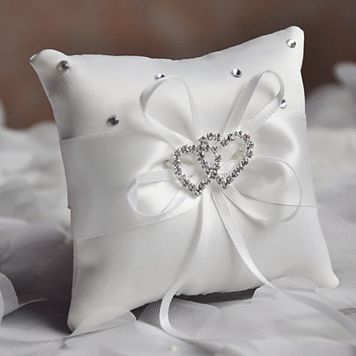 

Plain Sateen Rhinestone / Ribbons Satin Ring Pillow Pillow All Seasons