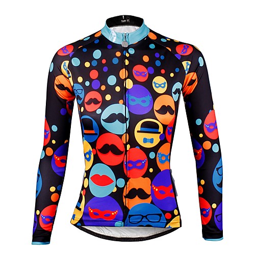

ILPALADINO Women's Long Sleeve Cycling Jersey Winter Fleece Elastane Black Polka Dot Bike Jersey Top Mountain Bike MTB Road Bike Cycling Thermal / Warm Fleece Lining Ultraviolet Resistant Sports