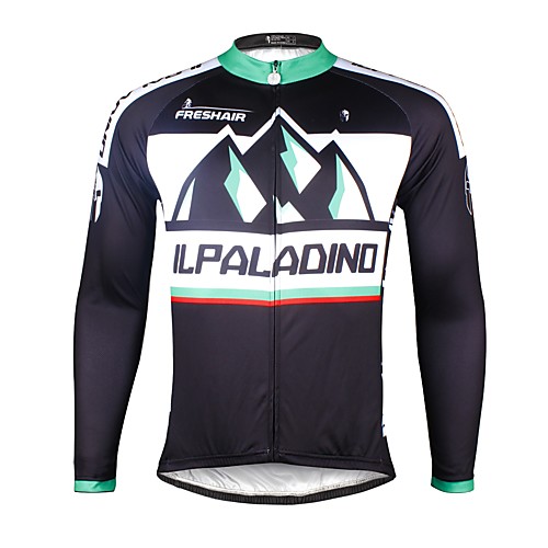 

ILPALADINO Men's Long Sleeve Cycling Jersey Winter Fleece Elastane Black Bike Jersey Top Mountain Bike MTB Road Bike Cycling Thermal / Warm Fleece Lining Ultraviolet Resistant Sports Clothing Apparel