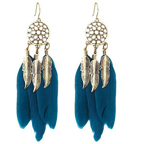 

Women's Drop Earrings Hanging Earrings Vintage Style Cheap Ladies Native American Feather Earrings Jewelry Black / Dark Navy For Date Festival 1 Pair