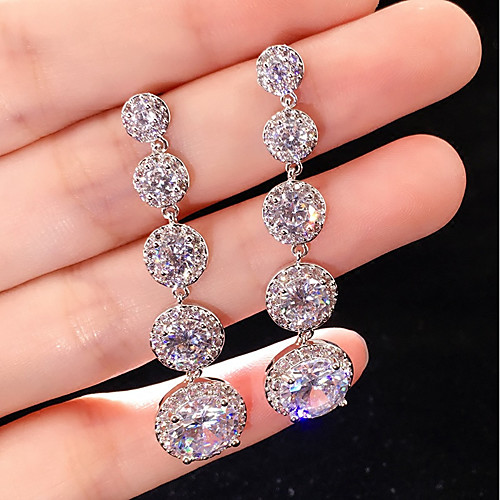 

Women's Gold Cubic Zirconia Earrings Set Tennis Chain Heart Fashion Earrings Jewelry Gold / White For Holiday Festival 1 set