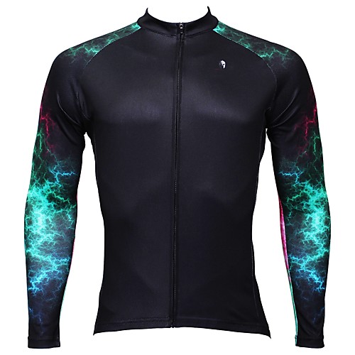 

ILPALADINO Men's Long Sleeve Cycling Jersey Winter Fleece Elastane Black Bike Jersey Top Mountain Bike MTB Road Bike Cycling Thermal / Warm Fleece Lining Ultraviolet Resistant Sports Clothing Apparel