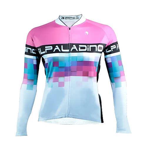 

ILPALADINO Women's Long Sleeve Cycling Jersey Winter Fleece White Bike Jersey Top Mountain Bike MTB Road Bike Cycling Breathable Moisture Wicking Ultraviolet Resistant Sports Clothing Apparel