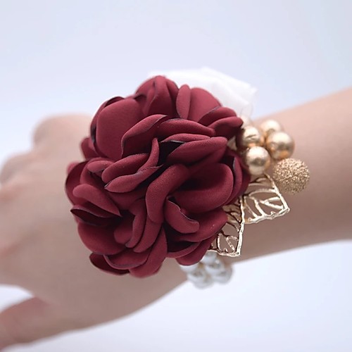 

Wedding Flowers Wrist Corsages Wedding / Wedding Party 18K Gold Plated / Bead 0-10 cm