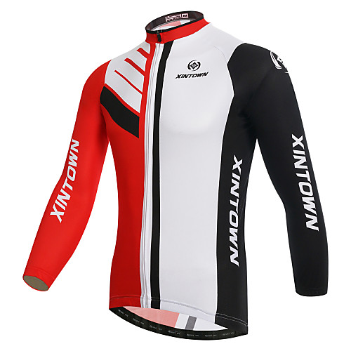 

XINTOWN Men's Long Sleeve Cycling Jersey Winter Elastane White Bike Jersey Top Mountain Bike MTB Road Bike Cycling Breathable Quick Dry Ultraviolet Resistant Sports Clothing Apparel / Limits Bacteria