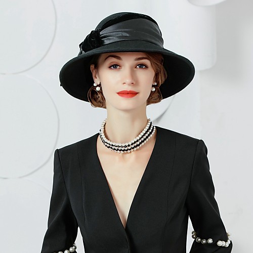 

100% Wool Hats with Bowknot 1pc Casual / Daily Wear Headpiece